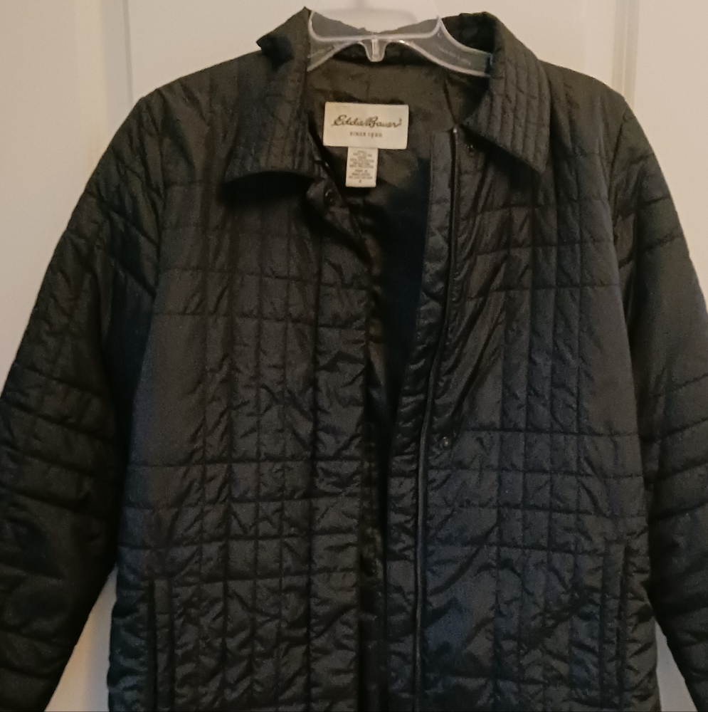 Eddie Bauer Women's Large Black Quilted Jacket Lightweight size small